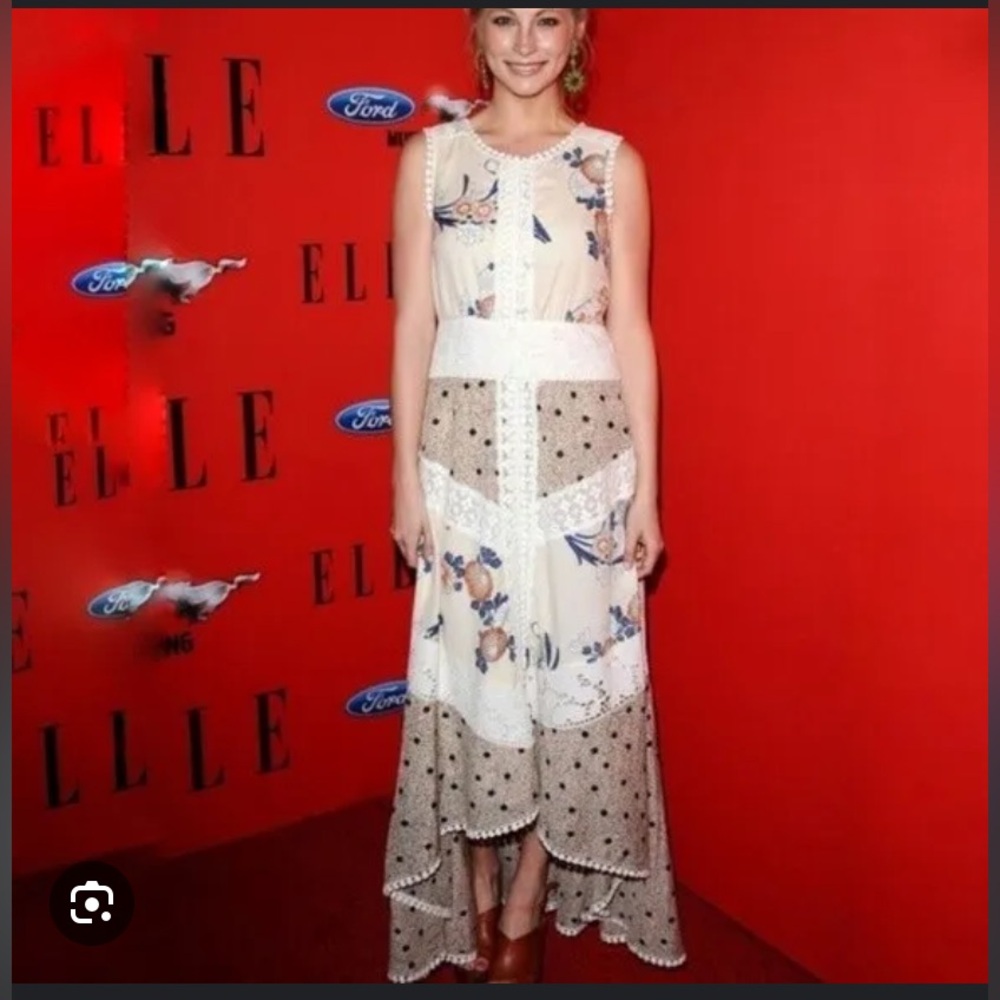 Anthropologie Leifnotes Floral Fields Biology Maxi Dress